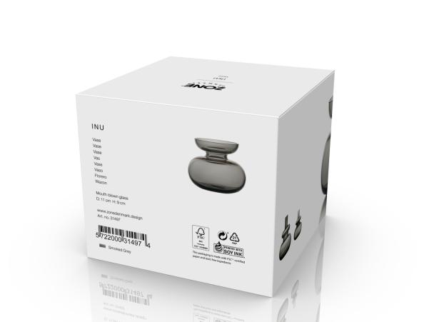 Bitz Zone Denmark Inu Vase Dia 11 X 9 Cm Smoked Grey
