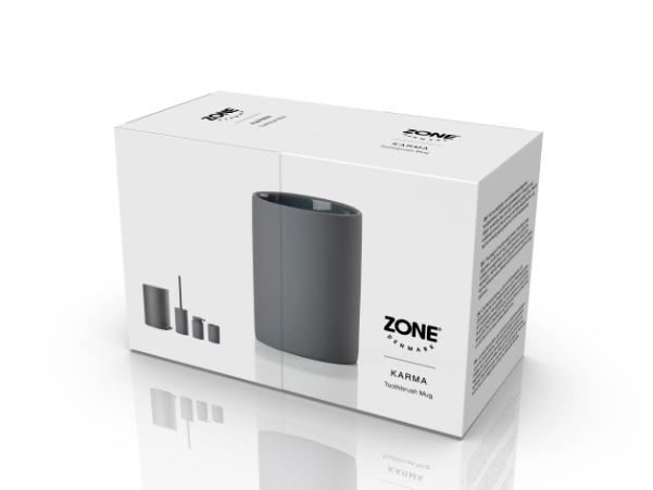 Bitz Zone Denmark Karma Toothbrush Mug Dia. 7.6 X 10 Cm Grey