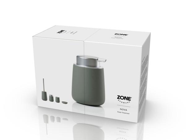 Bitz Zone Denmark Nova Soap Dispenser Dia 8 X 11.5 Cm 0.25 Liter Olive Green