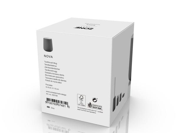 Bitz Zone Denmark Nova Toothbrush Mug Dia. 8 X 10 Cm Grey