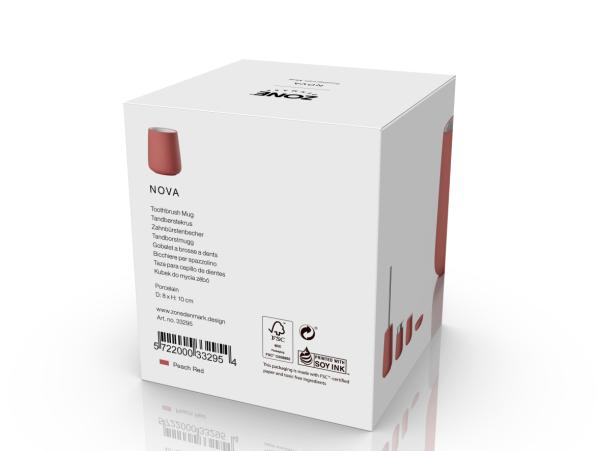 Bitz Zone Denmark Nova Toothbrush Mug Dia 8 X 10 Cm Peach Red