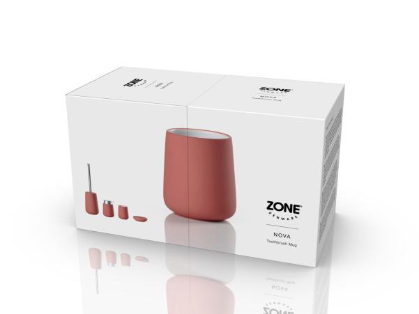 Bitz Zone Denmark Nova Toothbrush Mug Dia 8 X 10 Cm Peach Red