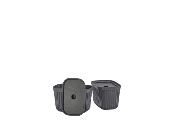 Bitz Zone Denmark Pulp Storage Box 23 X 15 X 15 Cm 2 Pcs Black