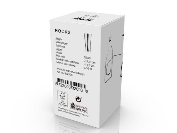 Bitz Zone Denmark Rocks Jigger Dia. 4 X 8 Cm Polished Steel