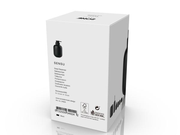 Bitz Zone Denmark Sensu Soap Dispenser Dia 7 5 X 13 Cm 0 3 Liter Black