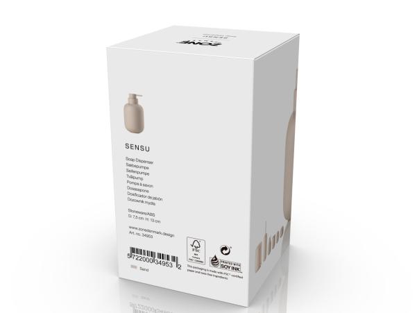 Bitz Zone Denmark Sensu Soap Dispenser Dia 7 5 X 13 Cm 0 3 Liter Sand