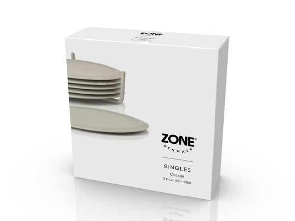 Bitz Zone Denmark Singles Coasters Dia. 10 X 3.1 Cm 6 Pcs Mud