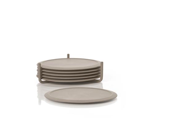 bitz Zone Denmark Singles Coasters Dia 10 x 3.1 cm 6 pcs Taupe
