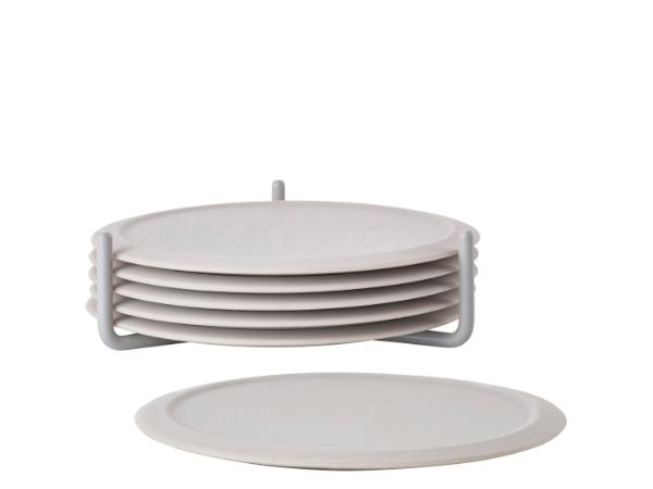 bitz Zone Denmark Singles Coasters Dia. 10 x 3.1 cm 6 pcs Warm Grey