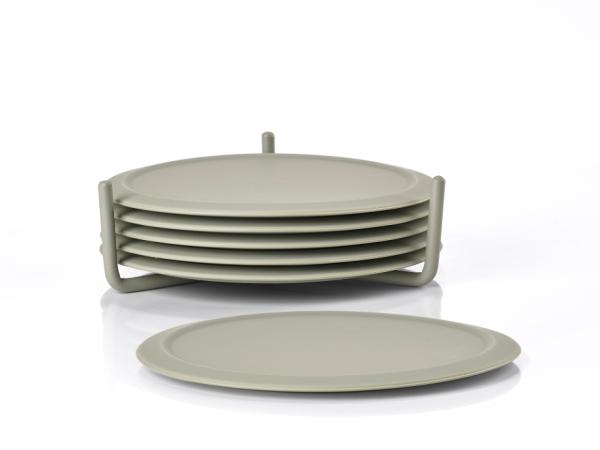 bitz Zone Denmark Singles Coasters Dia. 10 x 3.1 cm 6 pcs Mud