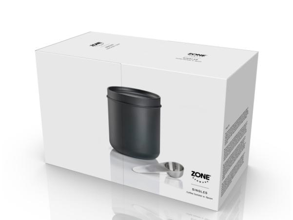 Bitz Zone Denmark Singles Coffee Canister With Spoon Dia 12 X 14 Cm 1 1 Liter 2 Parts Black