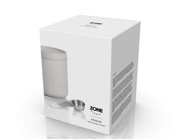 Bitz Zone Denmark Singles Coffee Canister With Spoon Dia 12 X 14 Cm 1 1 Liter 2 Parts Warm Grey