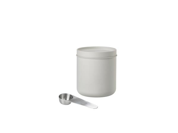 bitz Zone Denmark Singles Coffee canister with spoon Dia 12 x 14 cm 1 1 liter 2 parts Warm Grey