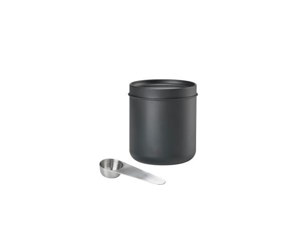 bitz Zone Denmark Singles Coffee canister with spoon Dia 12 x 14 cm 1 1 liter 2 parts Black