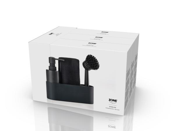 Bitz Zone Denmark Singles Dishwashing Set 22 X 6 7 X 19 Cm 4 Pcs Black