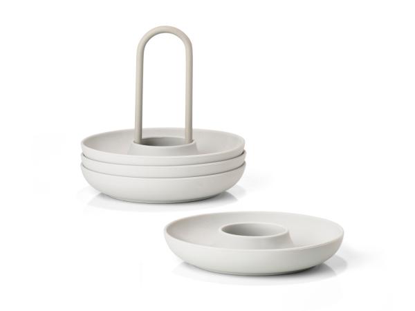 bitz Zone Denmark Singles Egg cup w. holder Dia 11.2 x 9.5 cm 4 pcs Warm Grey