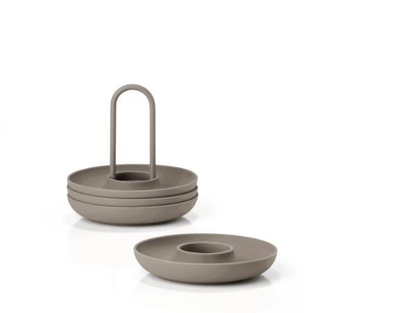 bitz Zone Denmark Singles Egg cup w. holder Dia 11.2 x 9.5 cm 4 pcs Taupe