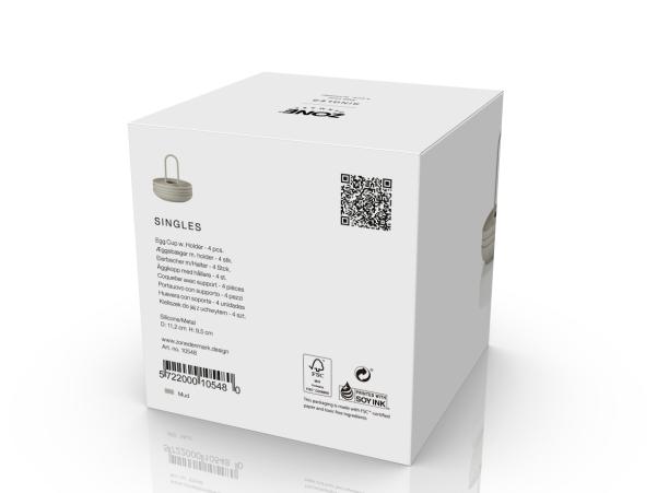 Bitz Zone Denmark Singles Egg Cup W. Holder Dia. 11 X 9.5 Cm 4 Pcs Mud