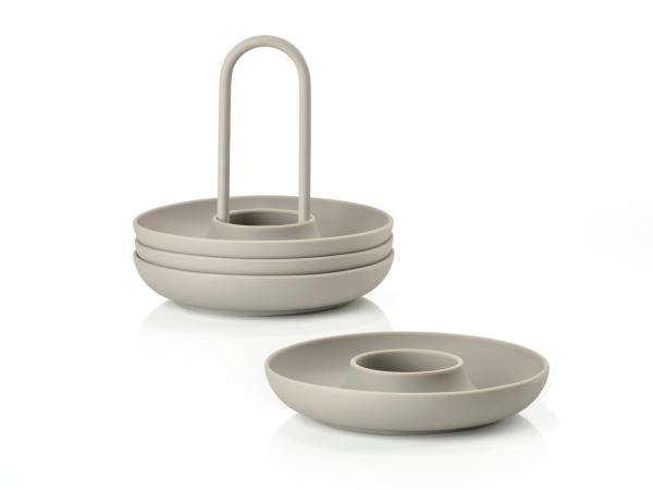 bitz Zone Denmark Singles Egg cup w. holder Dia. 11 x 9.5 cm 4 pcs Mud