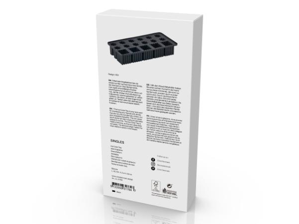 Bitz Zone Denmark Singles Ice Cube Tray 22 X 11.2 X 3.9 Cm Black