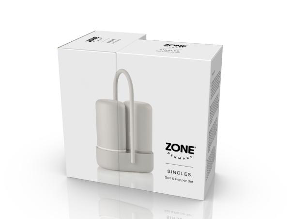 Bitz Zone Denmark Singles Salt/pepper Set 6.5 X 3.3 X 8.9 Cm Warm Grey