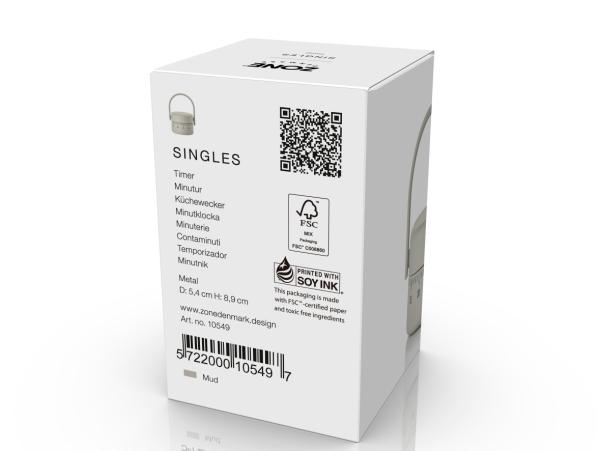 Bitz Zone Denmark Singles Timer Dia. 5.4 X 8.9 Cm Mud