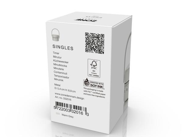 Bitz Zone Denmark Singles Timer Dia 5.4 X 8.9 Cm Warm Grey