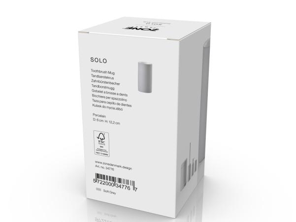 Bitz Zone Denmark Solo Toothbrush Mug Dia 6 X 12 2 Cm Soft Grey