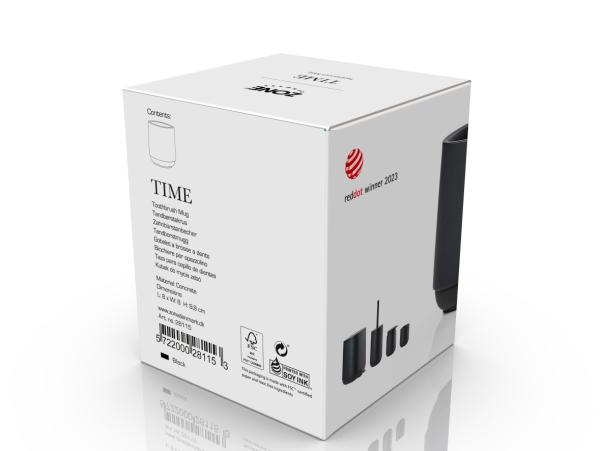 Bitz Zone Denmark Time Toothbrush Mug 8 X 8 X 9.8 Cm Black