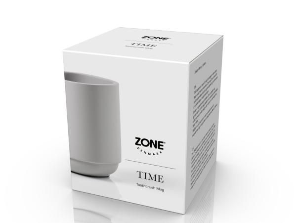 Bitz Zone Denmark Time Toothbrush Mug 8 X 8 X 9.8 Cm Soft Grey