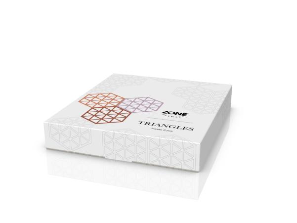 Bitz Zone Denmark Triangles Trivet 16 X 14 X 0.9 Cm 3 Pcs Light Terracotta/Lupine/Almond