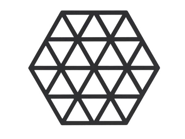 bitz Zone Denmark Triangles Trivet 16 x 14 x 0.9 cm Black