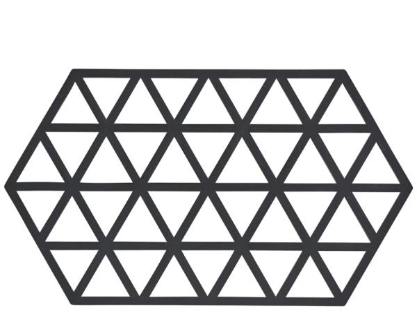 bitz Zone Denmark Triangles Trivet 24 x 14 x 0.9 cm Black