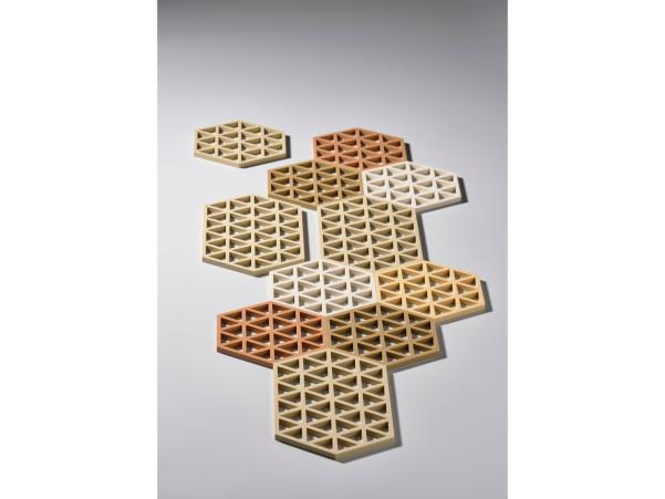 Bitz Zone Denmark Triangles Trivet 24 X 14 X 0.9 Cm Warm Sand