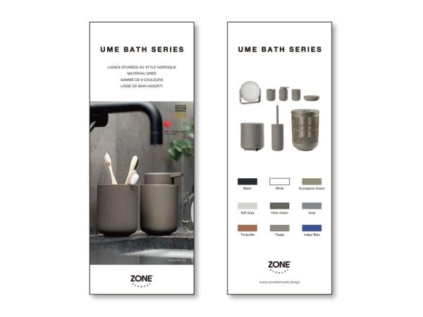 bitz Zone Denmark Ume Bathroom range Product Sign Retail FR 8 5 x 22 cm