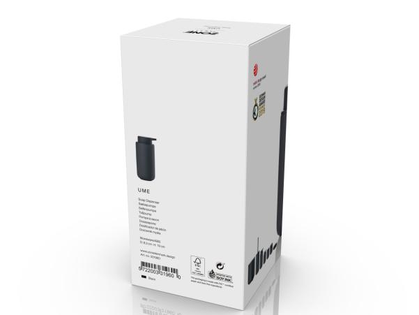 Bitz Zone Denmark Ume Soap Dispenser Dia. 8 3 X 19 Cm 450 Ml Black