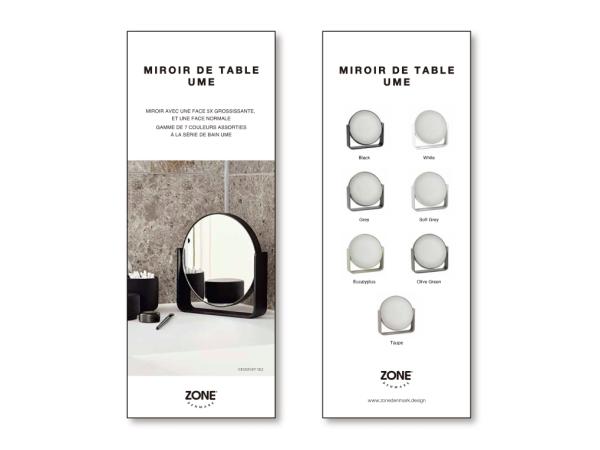 bitz Zone Denmark Ume Table Mirror Product Sign Retail FR 8 5 x 22 cm