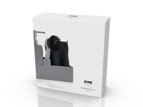 Bitz Zone Dishwashing Set 19 X 6 X 20.5 Cm 4 Parts Grey