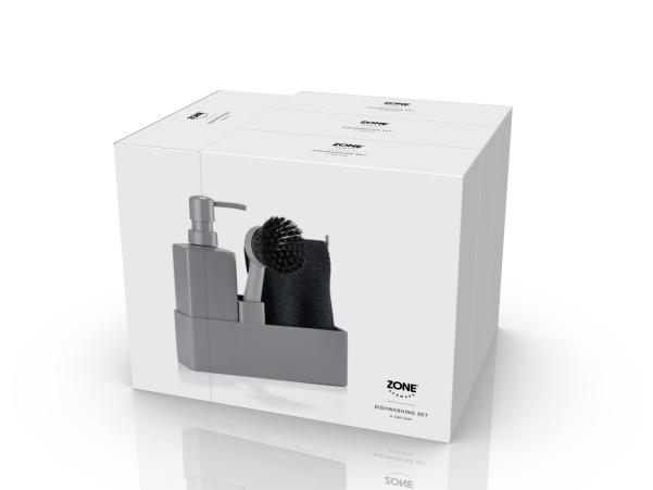 Bitz Zone Dishwashing Set 19 X 6 X 20.5 Cm 4 Parts Grey