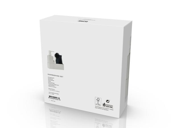 Bitz Zone Dishwashing Set 19 X 6 X 20.5 Cm 4 Parts Warm Grey