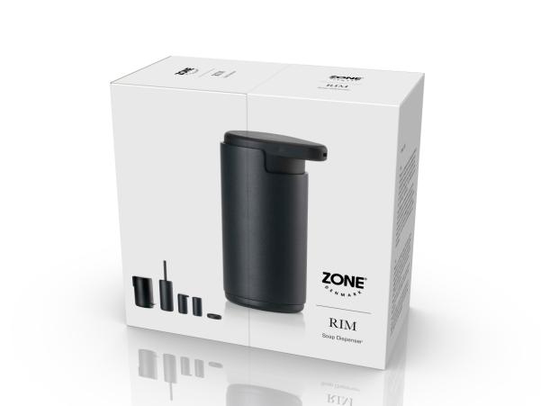 Bitz Zone Rim Soap Dispenser Dia 8.7 X 14.4 Cm Black