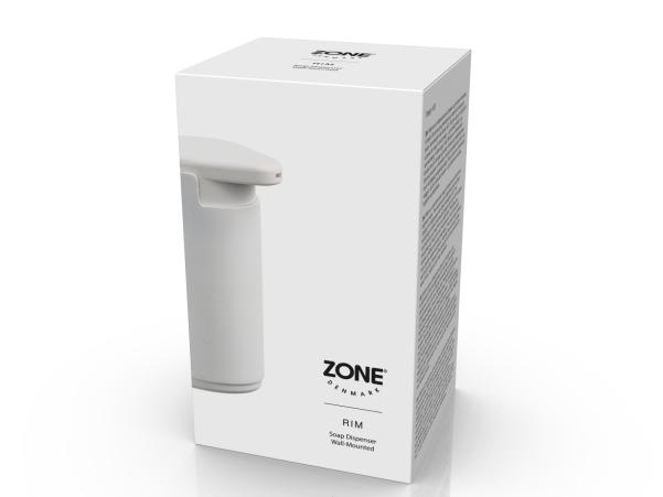 Bitz Zone Rim Soap Dispenser For Wall Dia 8.5 X 14.4 Cm White