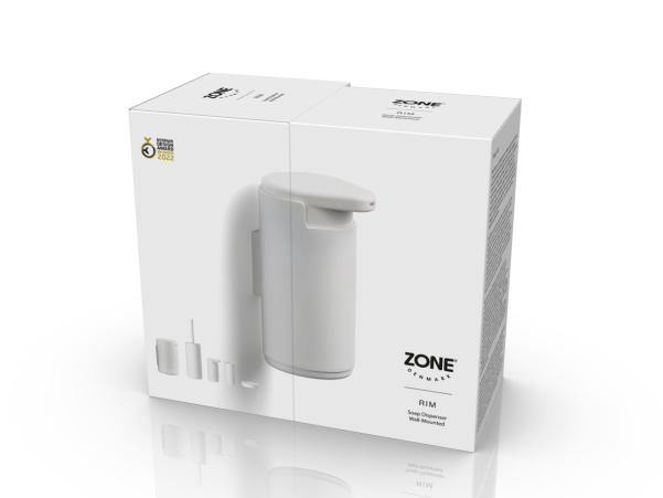 Bitz Zone Rim Soap Dispenser For Wall Dia 8.5 X 14.4 Cm White
