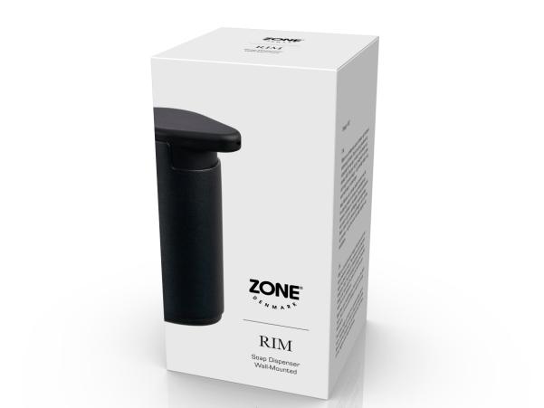 Bitz Zone Rim Soap Dispenser For Wall Dia 8.5 X 14.4 Cm Black