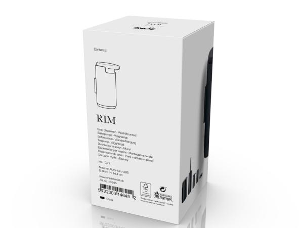 Bitz Zone Rim Soap Dispenser For Wall Dia 8.5 X 14.4 Cm Black