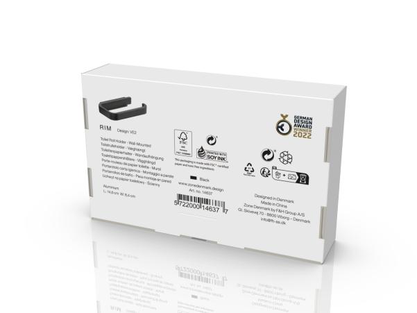 Bitz Zone Rim Toiletroll Holder 14.6 X 8.4 X 2 Cm Black