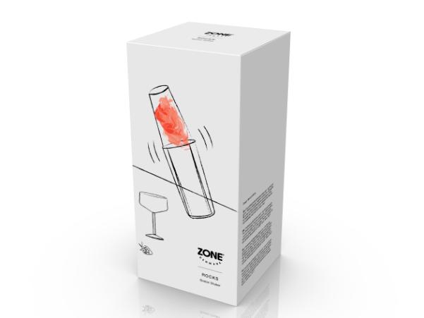 Bitz Zone Rocks Boston Shaker Dia. 9.2 X 29.5 Cm Polished Steel/Glass