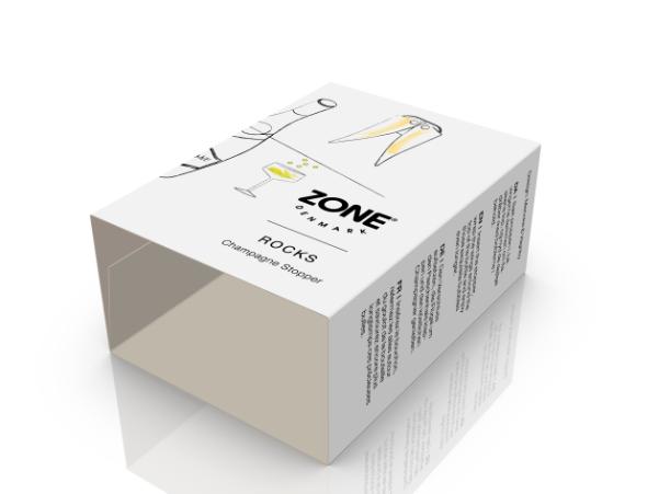 Bitz Zone Rocks Champagne Stopper Dia. 4 X 6.4 Cm Polished Steel