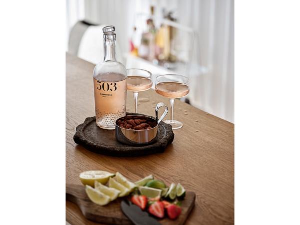 Bitz Zone Rocks Delicacy Bowl W. Spoon Large Dia. 10.7 X 4.5 Cm Polished Steel