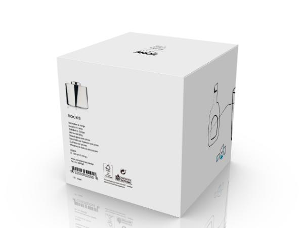 Bitz Zone Rocks Ice Bucket W/ Tongs Dia. 13 X 12 Cm Polished Steel